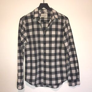 Plaid printed casual long sleeve button down